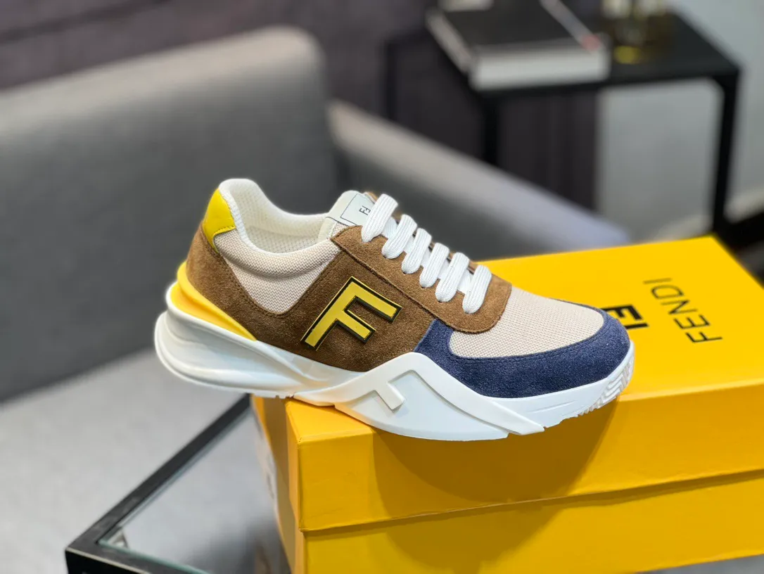 Men's shoes 💰540 FENDI men's fashionable casual shoes 👟Hot sale🔥 Official website 1:1 replica ⬆️Original quality - original leather - original breathable mesh lining original outsole 1:1 replica, code number 38-44 (45-46 customized)